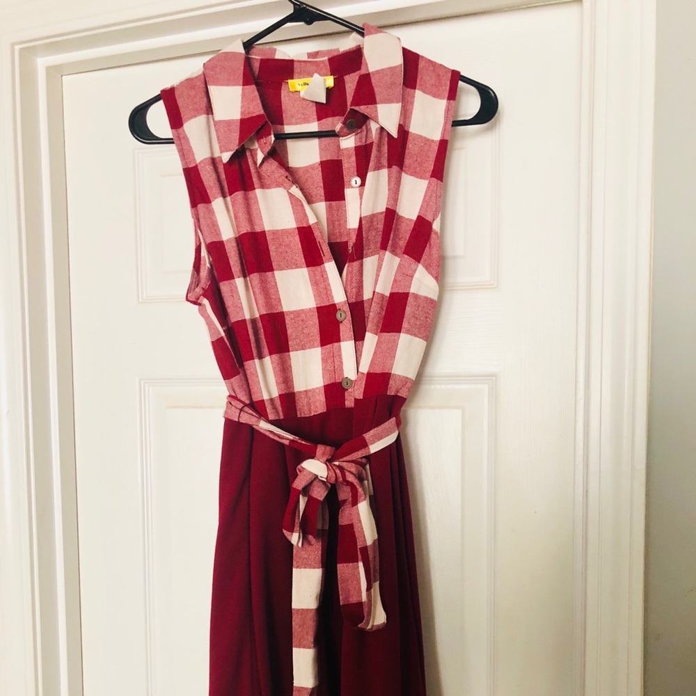 Midi length ModCloth gingham dress. Never worn.